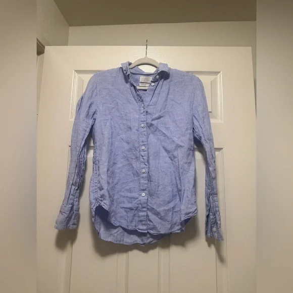 J. Crew Sky Blue Linen Shirt - Picture 4 of 13